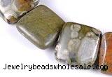 CRH06 different sizes square natural rhyolite beads Wholesale