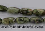 CRH129 15.5 inches 8*16mm faceted rice rhyolite gemstone beads