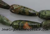 CRH133 15.5 inches 10*30mm faceted teardrop rhyolite gemstone beads