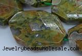 CRH153 15.5 inches 28*40mm - 30*45mm faceted freeform rhyolite beads