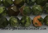 CRH163 15.5 inches 10mm faceted nuggets rhyolite gemstone beads