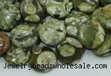 CRH36 15.5 inches 12mm flat round rhyolite beads wholesale