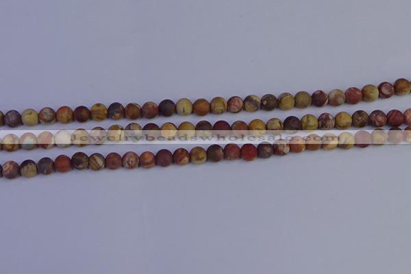 CRH511 15.5 inches 6mm round matte rhyolite gemstone beads