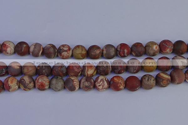 CRH515 15.5 inches 14mm round matte rhyolite gemstone beads