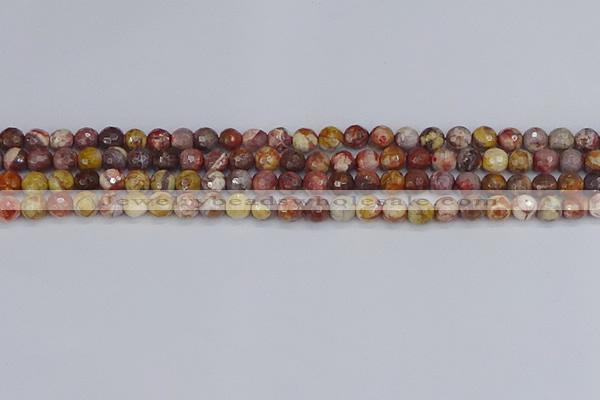 CRH519 15.5 inches 6mm faceted round rhyolite gemstone beads