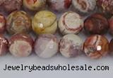 CRH520 15.5 inches 8mm faceted round rhyolite gemstone beads