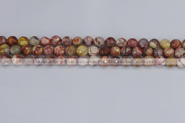 CRH520 15.5 inches 8mm faceted round rhyolite gemstone beads