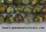 CRH527 15.5 inches 6mm faceted round rhyolite beads wholesale