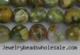 CRH528 15.5 inches 8mm faceted round rhyolite beads wholesale