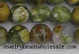 CRH530 15.5 inches 12mm faceted round rhyolite beads wholesale