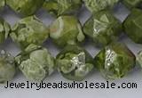 CRH537 15.5 inches 10mm faceted nuggets rhyolite gemstone beads