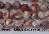 CRH547 15.5 inches 6mm faceted nuggets rhyolite gemstone beads