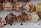 CRH550 15.5 inches 12mm faceted nuggets rhyolite gemstone beads