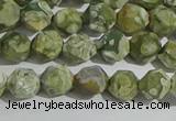 CRH553 15.5 inches 6mm faceted nuggets matte rhyolite gemstone beads