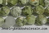 CRH555 15.5 inches 10mm faceted nuggets matte rhyolite gemstone beads