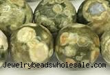 CRH583 15 inches 12mm faceted round rhyolite beads wholesale