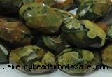 CRH69 15.5 inches 15*25mm faceted rice rhyolite beads wholesale