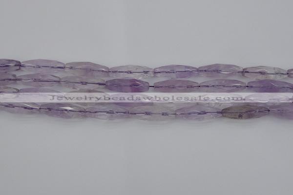 CRI04 15.5 inches 10*30mm faceted rice amethyst beads wholesale