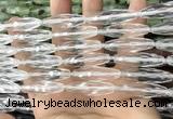 CRI144 15.5 inches 10*30mm faceted rice white crystal beads