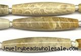 CRI168 15 inches 9*45mm rice chrysanthemum agate beads