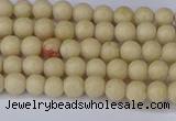 CRJ600 15.5 inches 4mm round white fossil jasper beads wholesale