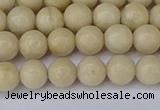 CRJ601 15.5 inches 6mm round white fossil jasper beads wholesale