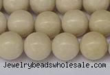 CRJ603 15.5 inches 10mm round white fossil jasper beads wholesale