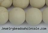 CRJ615 15.5 inches 14mm round matte white fossil jasper beads