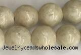 CRJ622 15.5 inches 8mm round white fossil jasper beads wholesale