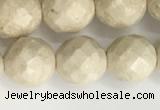 CRJ628 15.5 inches 8mm round white fossil jasper beads wholesale