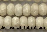 CRJ632 15.5 inches 4*6mm rondelle white fossil jasper beads wholeasle