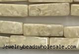 CRJ636 15.5 inches 4*13mm cuboid white fossil jasper beads wholeasle