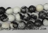 CRO100 15.5 inches 8mm round black & white jasper beads wholesale