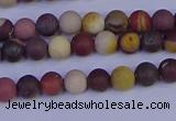 CRO1000 15.5 inches 4mm round matte mookaite gemstone beads