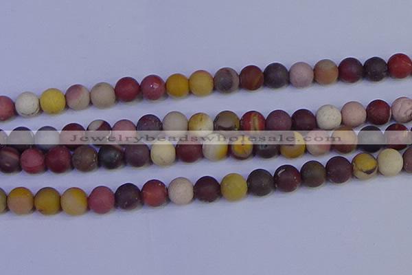 CRO1005 15.5 inches 14mm round matte mookaite gemstone beads