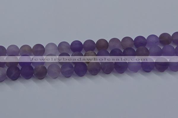 CRO1014 15.5 inches 12mm round matte amethyst gemstone beads