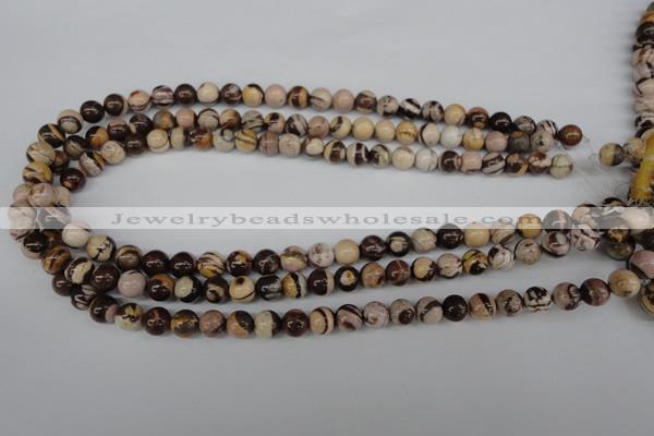 CRO102 15.5 inches 8mm round zebra jasper beads wholesale