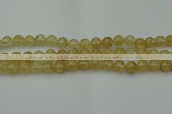 CRO1023 15.5 inches 10mm round yellow watermelon quartz beads