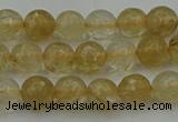 CRO1030 15.5 inches 4mm faceted round yellow watermelon quartz beads