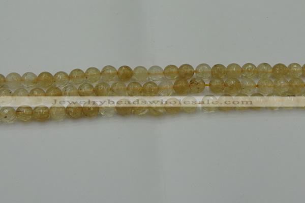 CRO1030 15.5 inches 4mm faceted round yellow watermelon quartz beads