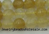 CRO1033 15.5 inches 10mm faceted round yellow watermelon quartz beads