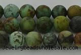 CRO1052 15.5 inches 8mm round matte African turquoise beads