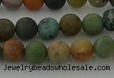 CRO1082 15.5 inches 8mm round matte Indian agate beads wholesale