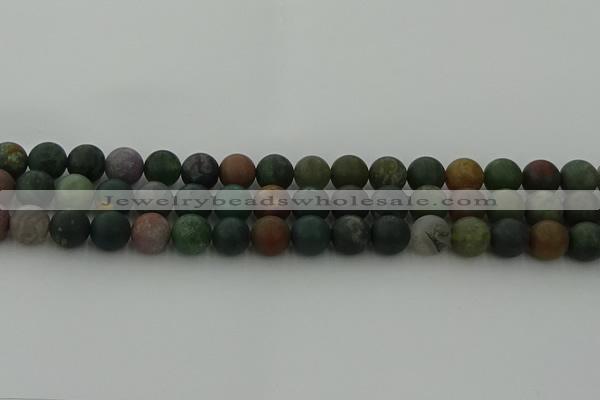 CRO1083 15.5 inches 10mm round matte Indian agate beads wholesale