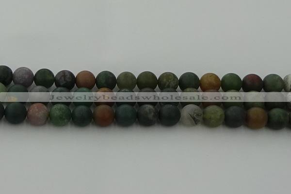 CRO1084 15.5 inches 12mm round matte Indian agate beads wholesale