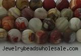 CRO1091 15.5 inches 6mm round matte laguna lace agate beads