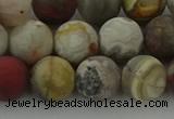 CRO1093 15.5 inches 10mm round matte laguna lace agate beads