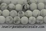 CRO1141 15.5 inches 6mm round matte white howlite beads