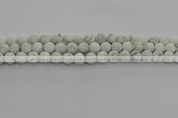 CRO1143 15.5 inches 10mm round matte white howlite beads