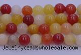 CRO1160 15.5 inches 4mm round golden silk jade beads wholesale